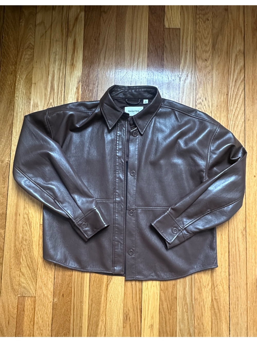Aritzia Babaton Brown Pelli Hip Shirt Jacket